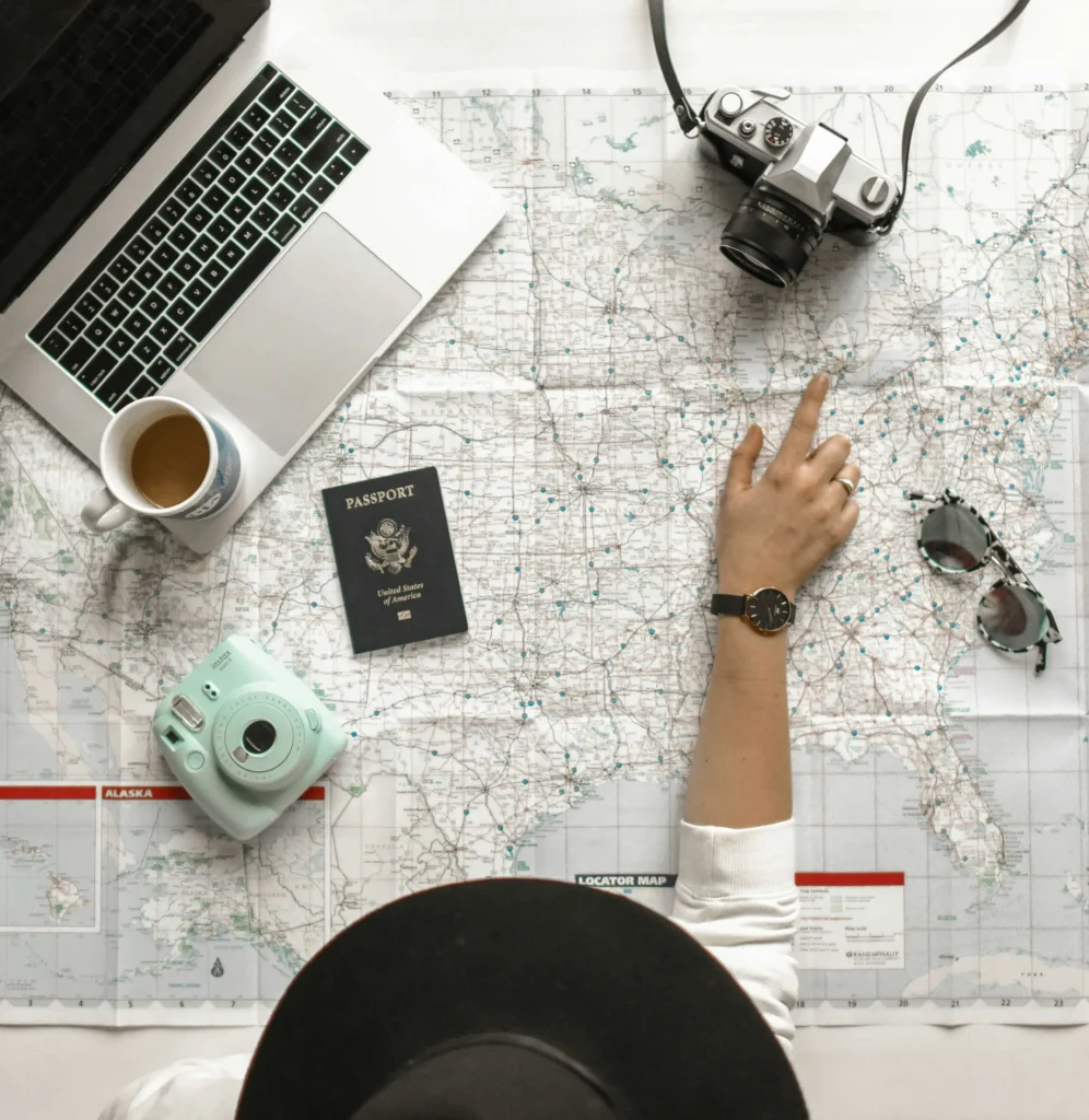 person creating online travel course