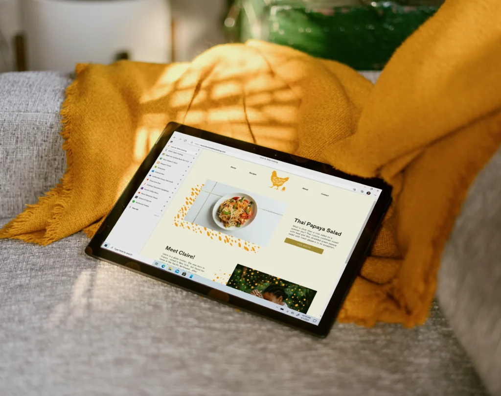 Digital meal plan displayed on tablet
